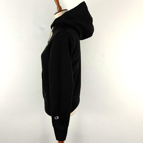 Champion Women's XS Reverse Weave Heavyweight Hoodie Sweatshirt Black - Picture 7 of 11